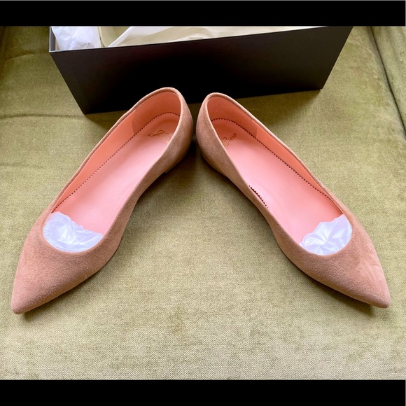 Brand New J Crew Pointy Toe Tan Suede Flats - Picture 3 of 9